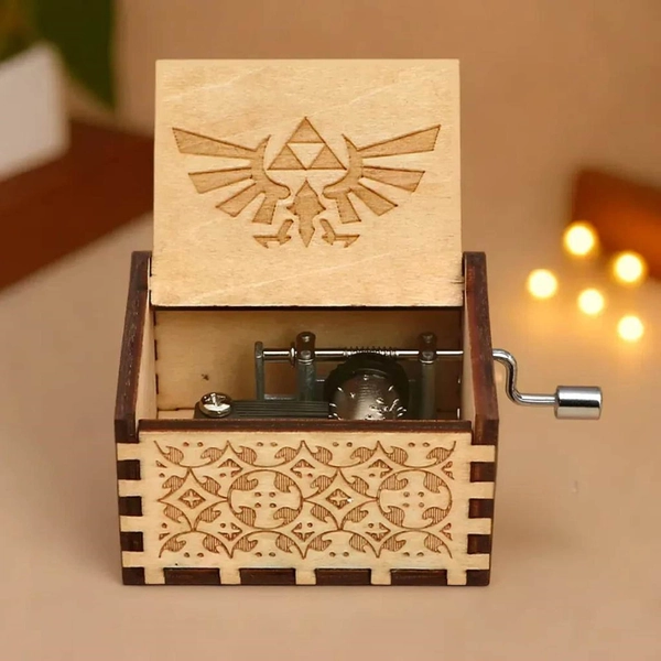 Zelda Music Box Theme Music Chest Wooden Engraved Handmade Vintage Gift Birthday Christmas