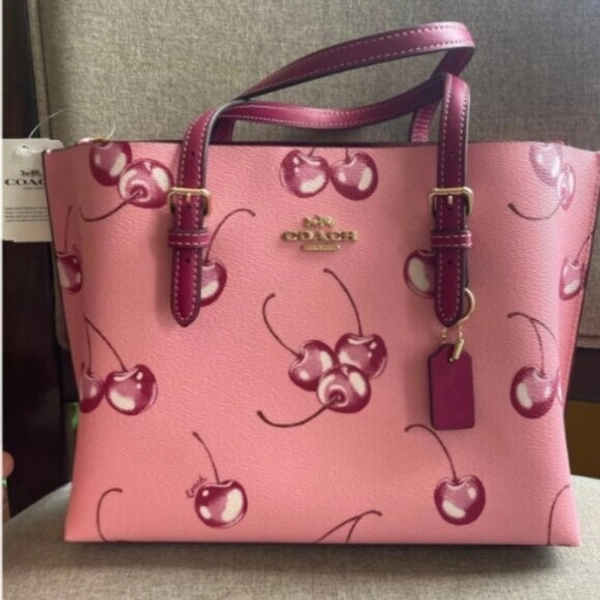 Coach Mollie Tote Bag: - Cherry Pink/Violet