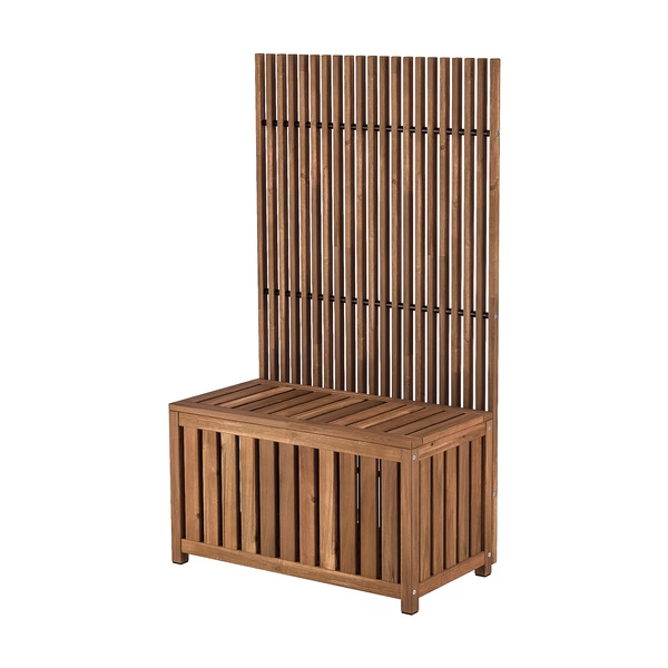 NÄMMARÖ Boîte rangement et séparateur bur - extérieur/teinté brun clair 80x68x140 cm