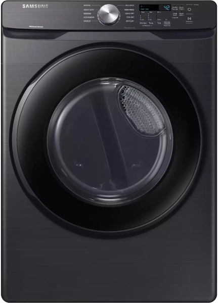 Samsung - 7.5 Cu. Ft. Stackable Electric Dryer with Sensor Dry - Fingerprint Resistant Black Stainless Steel