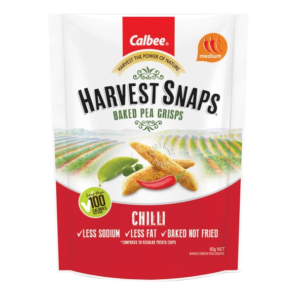  Calbee Harvest Snaps Baked Pea Crips - Chilli