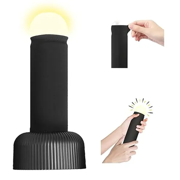 KoovDem Funny Night Light Creative Silicone Hand-Pull LED Bedroom Bedside Lamp - Hilarious Gag Gift, Prank Decoration, and Party Humor(Black) - Black