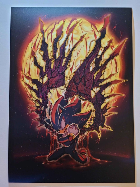 Shadow, winged saviour A5 Special Gold foil print. 350gsm