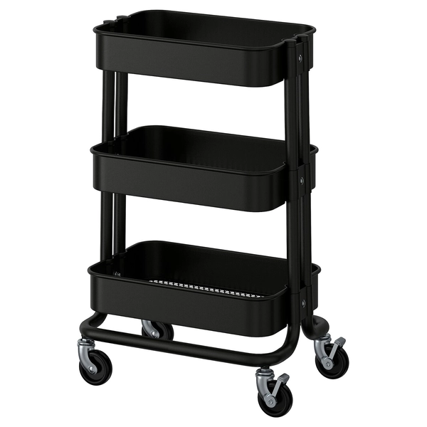 RÅSKOG trolley, black, 28x38x61 cm - IKEA Finland