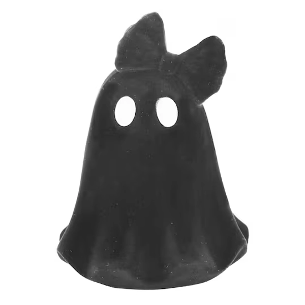 4.75" Flocked Ghost with Bow Tabletop Accent by Ashland®