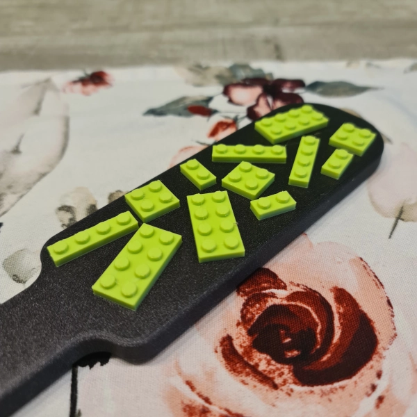 The Crazy Brickpain Paddle (Two-Tone - Customizable) - BDSM Paddle with Bricks - SM Impact Play Paddle (Customizable)