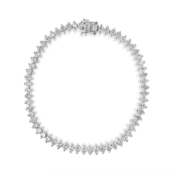 14K White Gold 5 1/2 Cttw Round Diamond 2-Prong Tennis Bracelet (H-I Color, SI2-I1 Clarity) - 7