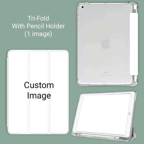 RegisBox Custom iPad Pro Case Smart Folio iPad Air Cases Tri-Fold with Pencil Holder