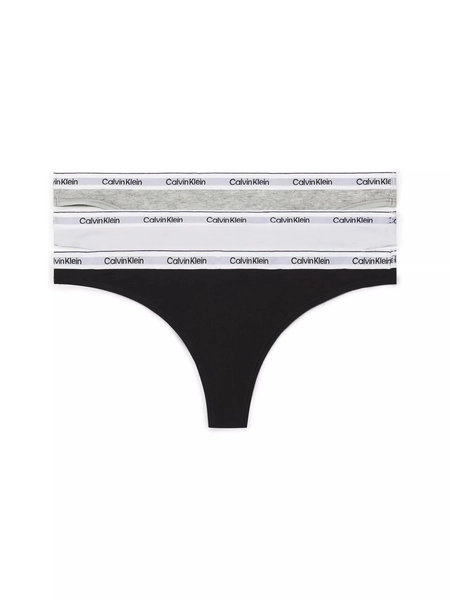 Calvin Klein Thongs voor dames, Veelkleurig (Zwart/Wit/Grijs Heather), M