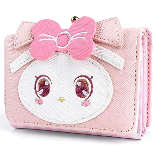 BelugaDesign Anime Wallet | Cute Kawaii Coin Pouch Purse Zipper - Pink Cat