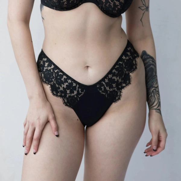 Frisson Hi Leg Panty Black