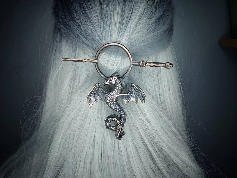 Copper Dragon hair pin