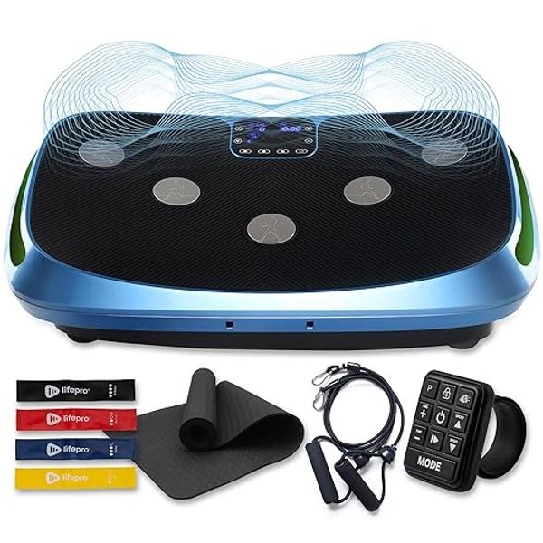 LifePro Rumblex 4D Vibration Plate Exercise Machine - Triple Motor Oscillation, Linear, Pulsation + 3D/4D Vibration Platform - Whole Body Viberation Machine for Home