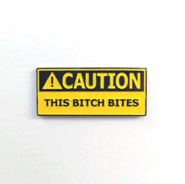 Biting Hazard Enamel Pin