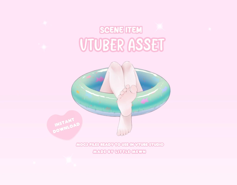 VTuber Asset | Rigged Summer Floatie | Swim Ring & Animated Background