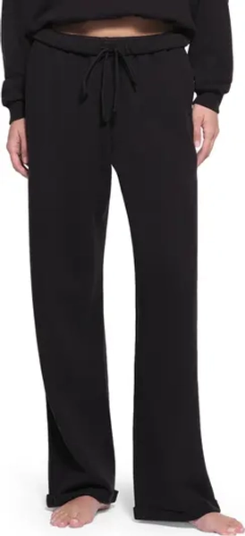 Cotton Blend Fleece Classic Straight Leg Pants