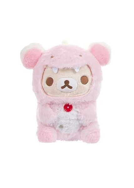 Korilakkuma San-X Original Plays with Dino Series Plush - Pastel Pink