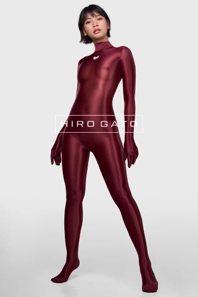 Glanz Nylon Catsuit Kastanie Spandex - Hiro Gato