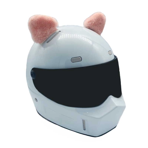 Helmet Rizz: Cat Ears Helmet Ornaments Cute Motorcycle Helmet Add-On - B