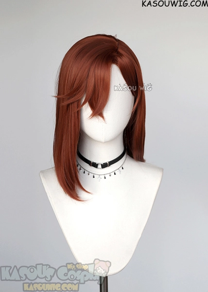 Dandadan Momo Ayase shoulder length auburn red bob wig