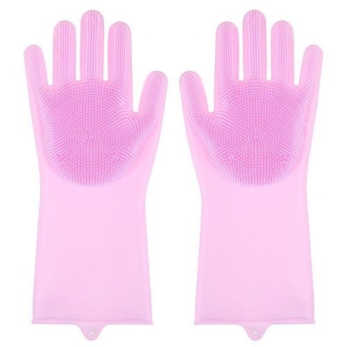 Pet Bath Massage Gloves - Pink