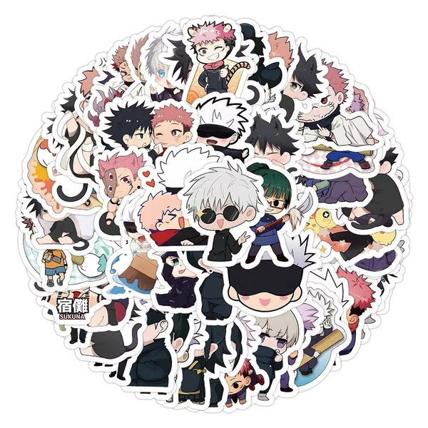 10/30/50/100PCS Chibi Jujutsu Kaisen Sticker | Kawaii Anime Decal | Yuji, Gojo, Megumi & Nobara | Laptop Planner Notebook | JJK Fans