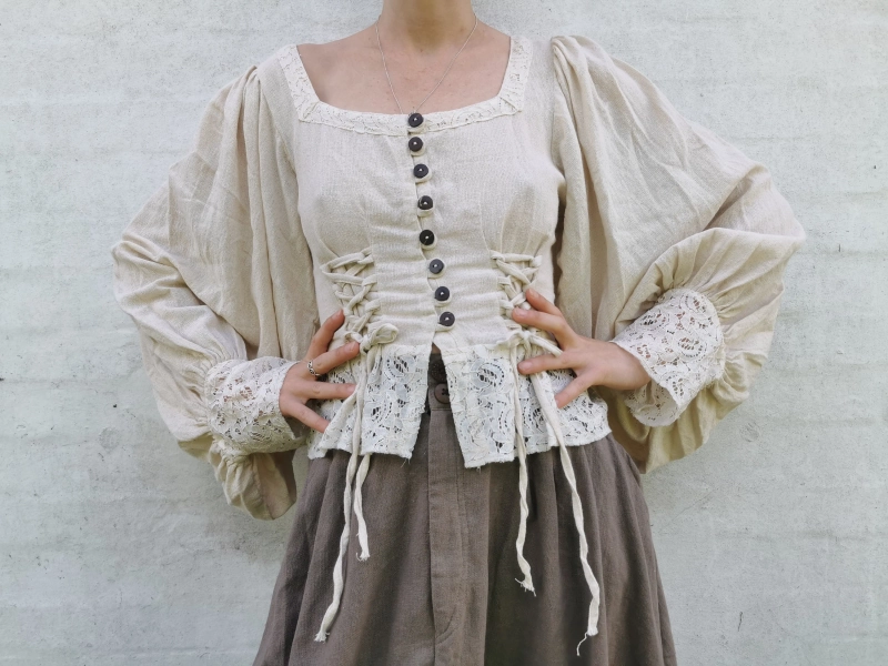 Tudor Top Cream - Renaissance Medieval Cottage core Witch