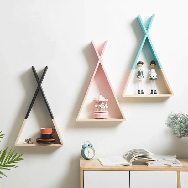 Nordic Nursery Wooden Teepee Shelf