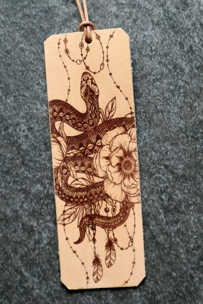 Snake Bookmark, Leather Snake Bookmark, Southwestern Style Bookmark