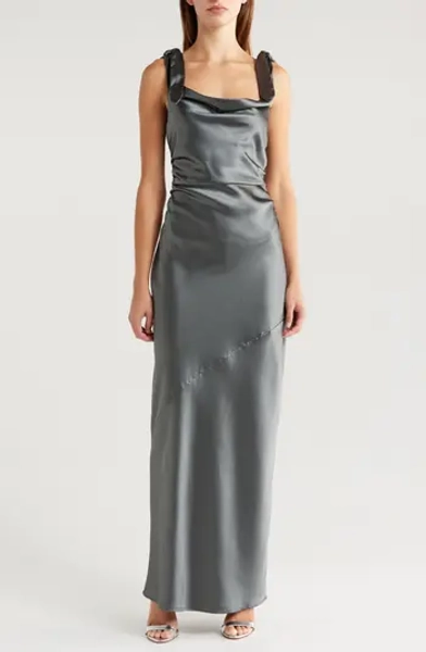 Selma One-Shoulder Satin Gown