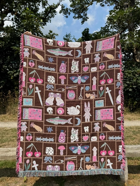 Trinket Shelf Woven Cotton Throw 54” x 72”