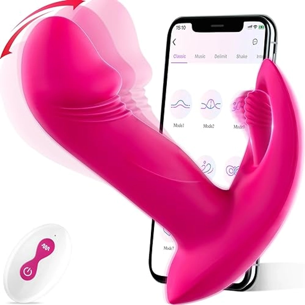 Wearable Vibrator Sex Toys Adult Toys, Vibrators Sex Toy with 9 Wiggling & 9 Vibrating Modes, APP & Remote Control Vibrator Hollow Design Sexy Citoris G-Spot Vibrater Sex Toys4Couples Men & Women