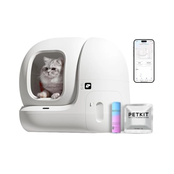 PETKIT PuraMax Self Cleaning Cat Litter Box with N50 Odor Eliminator, Automatic Cat Litter Box,76L Large Space, xSecure/App Control Cat Litter Box with Waste Bags