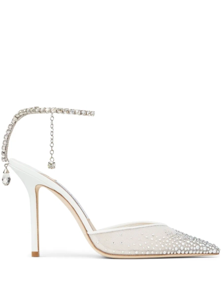 Jimmy Choo 100mm Saeda crystal-embellished pumps | 34,5