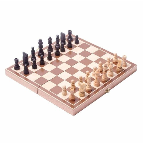 Foldable Wooden Chess Set Board Game