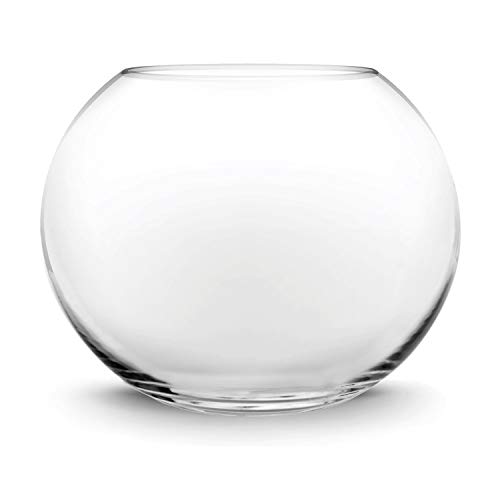 CYS EXCEL Large Glass Bubble Bowl (H-13.5" W-15.25", Approx. 9 Gal.) | Multiple Size Choices Fish Bowl Vase | Glass Round Bowl Terrarium | Globe Flower Vase Centerpiece - H-13.5" W-15.25"