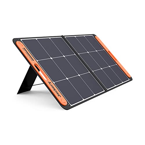Jackery SolarSaga 100W Portable Solar Panel for Explorer 240/500/1000 Power Station, Foldable Monocrystalline Solar Cell Solar Charger with USB Outputs for Phones Off-Grid Home - 100W