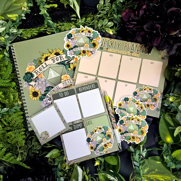 Roll for Mental Health D20 - Stationery Bundle