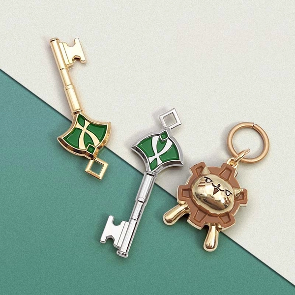 Alhaitham Kaveh Keychain Metal Genshin Impact Key Ring Set of 3