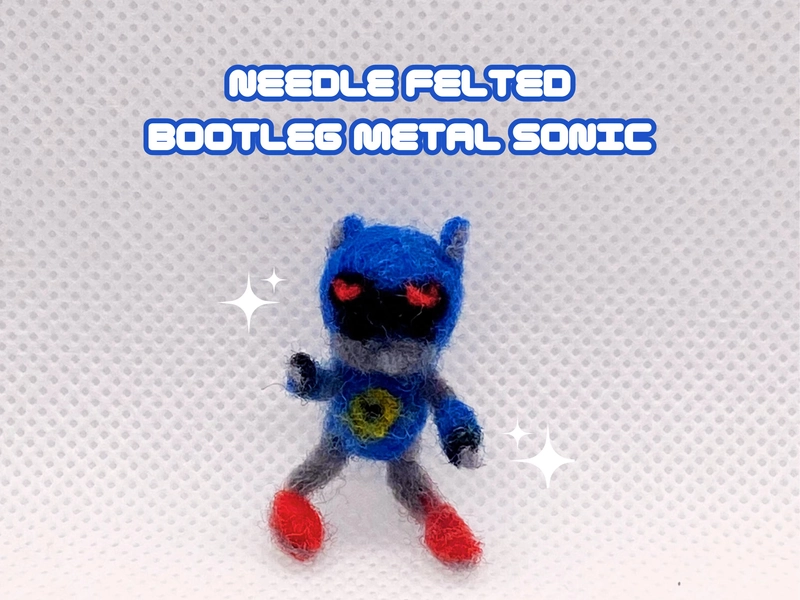 Bootleg Metal Sonic (Sonic The Hedgehog) - Needle Felted Miniature
