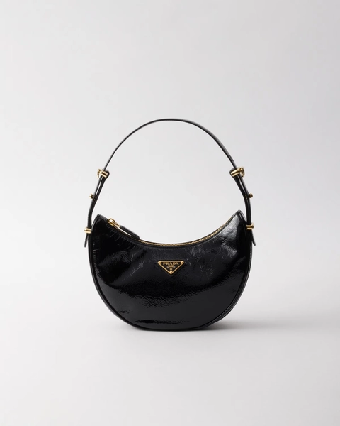 Prada Arqué naplak patent leather shoulder bag