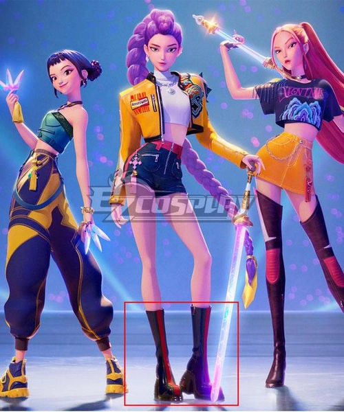 Kpop Demon Hunters Rumi Black Shoes Cosplay Boots