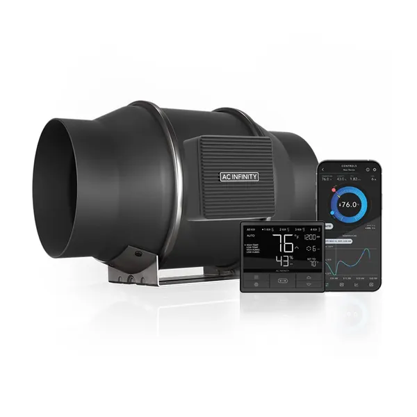 AC INFINITY CLOUDLINE T6, Quiet 6 In Inline Duct Fan with Temperature Humidity Controller - Ventilation Exhaust Fan for Heating Cooling Booster, Grow Tents, Hydroponics
