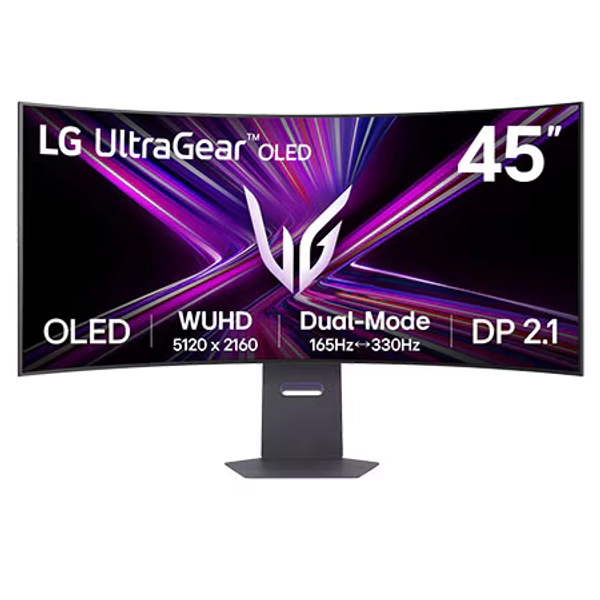 LG UltraGear™ 45-inch OLED Dual-Mode 5K2K Gaming Monitor | 0.03ms, 10Wx2, DisplayHDR True Black 400, DP 2.1 & USB-C 90W Power Delivery