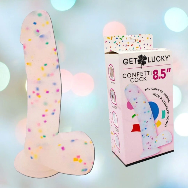 Get Lucky Confetti Cock 8.5 Silicone Dildo