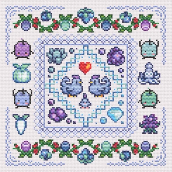 Stardew Valley Winter Sampler - Cross Stitch Pattern - Instant Download PDF - Cottagecore, Embroidery (ORIGINAL)