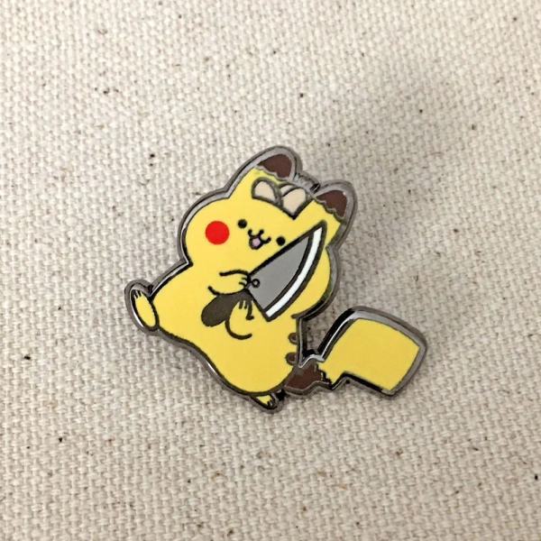 I&#39;ll Get A Knife! - Detective Pikachu with a Knife Hard Enamel Pin - 1&quot;