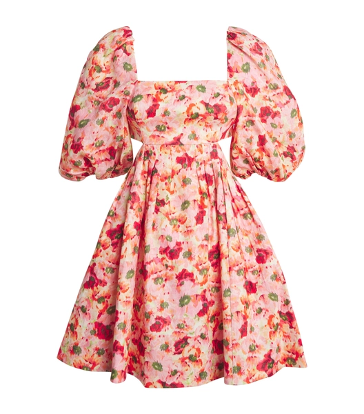 Linen Lightburst Mini Dress