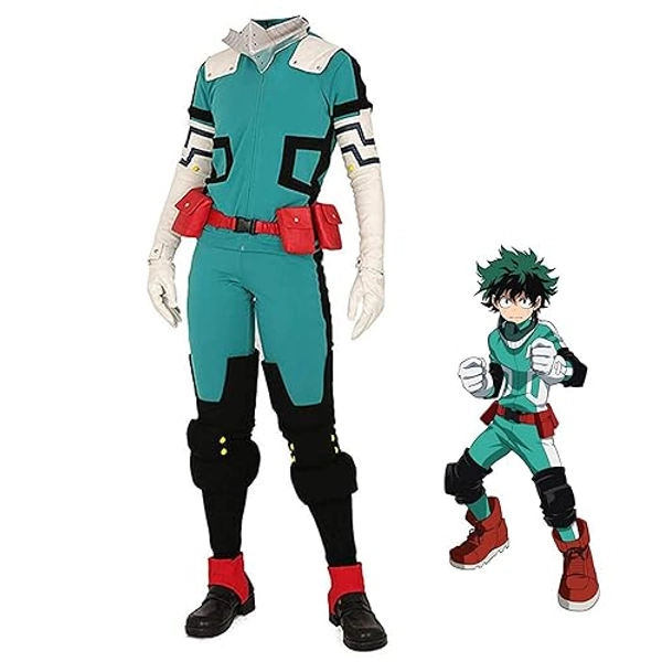 QAHEART Men's MHA Midoriya Izuku Cosplay Costume Jumpsuit Uniform Hallowee Carnival Fancy Dress