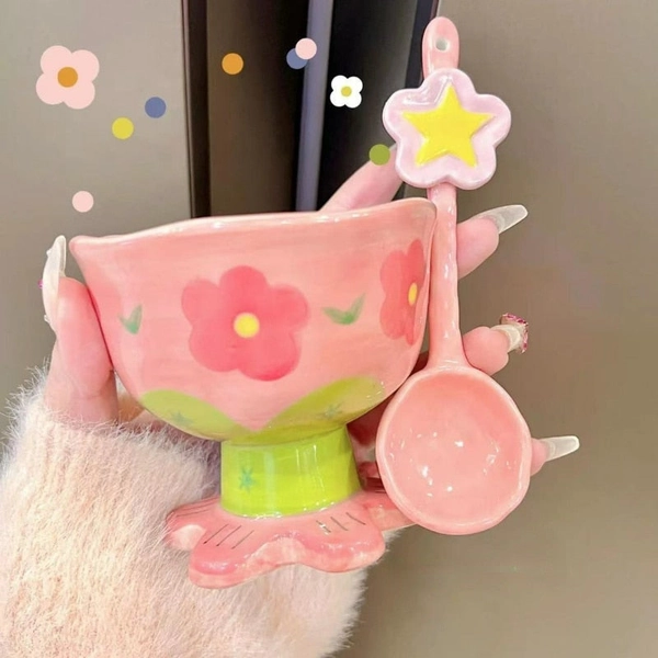 Floral Ceramic Dessert Bowl